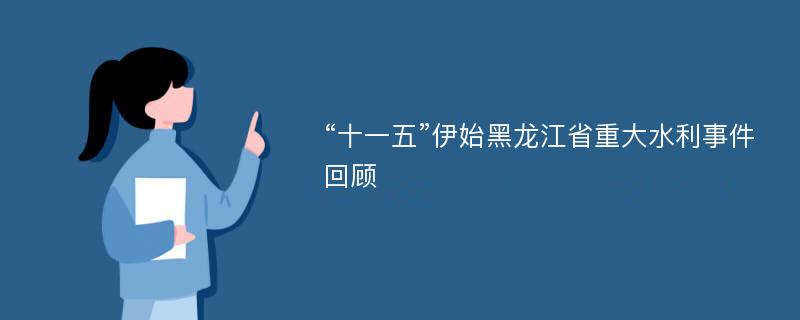 “十一五”伊始黑龙江省重大水利事件回顾