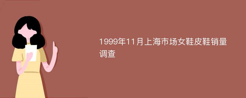1999年11月上海市场女鞋皮鞋销量调查